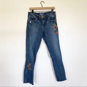 Democracy raw hem printed jeans